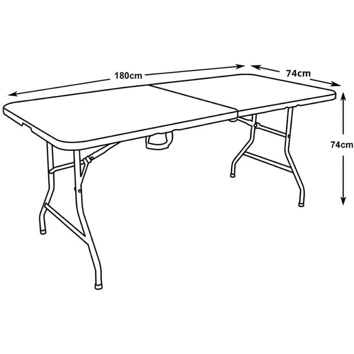 Багатофункціональний розкладний стіл на 4 особи Розкладний стіл Кемпінговий стіл Кемпінговий стіл Садовий стіл Фуршетний стіл з ручкою для перенесення 180x75x74см макс. 200кг, 370