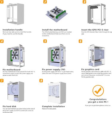 Компактний корпус SGPC K39 ITX 5L зі сталі з акриловою панеллю, 1U блок живлення, фронтальні порти USB і Type-C, вентиляція, знімні ручки