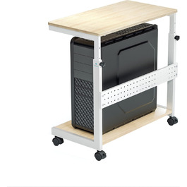 Підставка для комп'ютера EUREKA ERGONOMIC: регульована висота, ATX, для CPU, під стіл, з коліщатками та підкладкою для миші (колір: горіх)