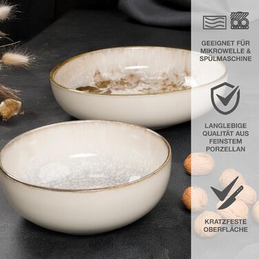 Набір посуду Moritz & Moritz BLOSSOM 24 предмети на 6 осіб - сучасний сервіз з порцеляни з квітковим дизайном, тарілки, чашки, миски та салатники