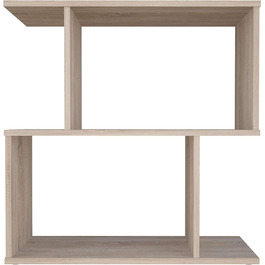 Книжкова шафа Polini Smart Standing Shelf у S-подібній формі 2 відділення 71,8 x 69,8 x 29 см (дуб)
