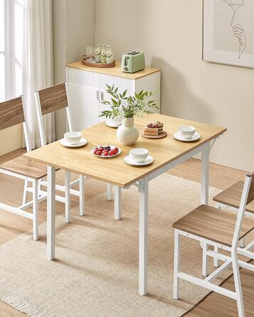 Стол кухонний розкладний VASAGLE для 2-4 осіб, чорний, KDT077B03