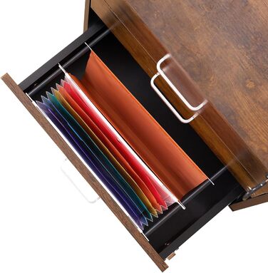 Шафа для документів SDHYL з 3 висувними ящиками на колесах, верхній ящик з замком, великий об'єм, для дому та офісу, ретро стиль