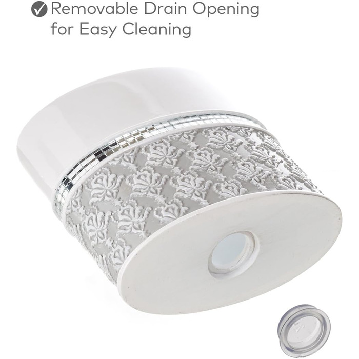 Набір аксесуарів для ванної кімнати Creative Scents – Білий та сірий, 4 предмети (дозатор мила, мильниця, тримач для зубних щіток, чашка)