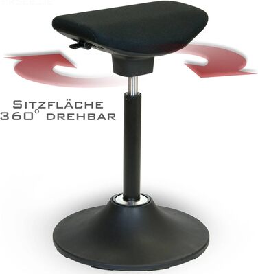 Крісло-трансформер VERSEE V1703 з тканини, чорне: регульована висота, поворотне, для офісу та дому