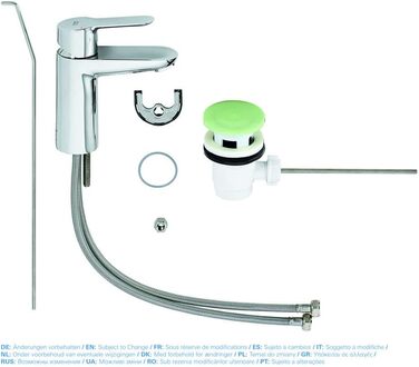 Змішувачі для ванної кімнати - Одноважільний змішувач для умивальника, DN 15 S-Size монтаж на один отвір хром 23328000 Хром S-Size З пластиковою тягою