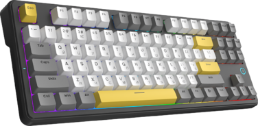 Дротова механічна клавіатура Ajazz AK870 V2 Flying Fish switches Black Grey Yellow (AK870-V2-FF-BGY)