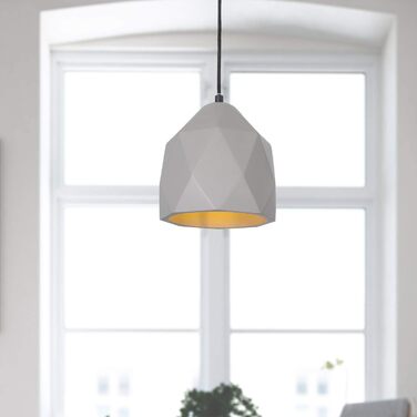 Світлодіодний підвісний світильник Paco Home, E27, лампа для вітальні, їдальні, кухні, регулюється по висоті, колір лампочка (бетонно-сіра, без лампочки)