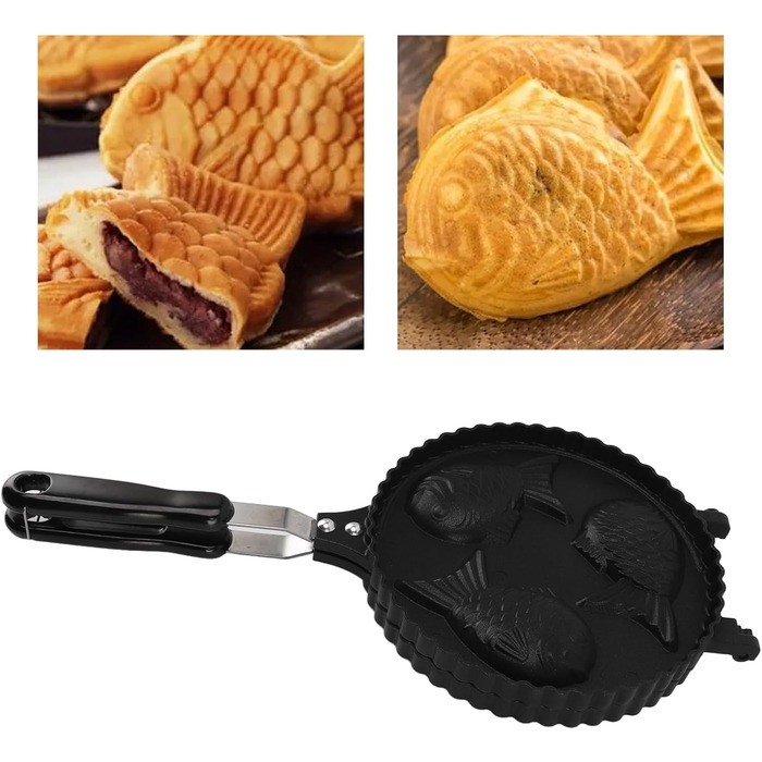 Вафельниця для випікання у формі риби, антипригарне покриття, алюміній, 42x19.5x14 см