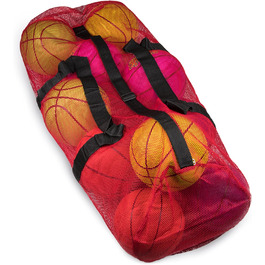 Спортивна сумка для м'ячів Crown Sporting Goods 99,1 см з сітчастої тканини з регульованим плечовим ременем, велика Дорожня сумка-ідеально підходить для носіння спортивного інвентарю, майки і нижньої білизни Червоний / прогулянковий, однотонний (Getaway Solids)