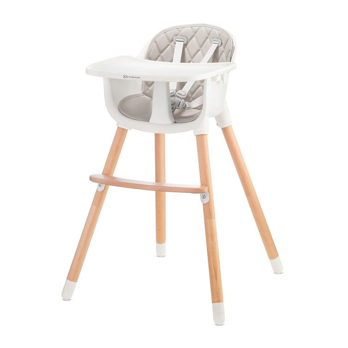 Дитячий стільчик Kinderkraft Sienna 2 в 1 сірого кольору, від 6 місяців до 4 років