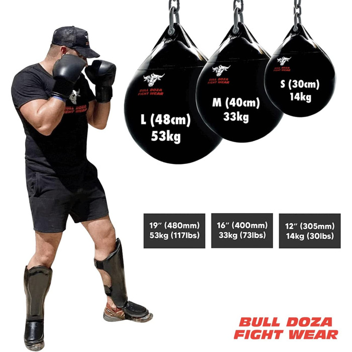 Водна боксерська груша Bull Doza Fight Wear Pro, міцна, водонепроникна, трьох розмірів м (16) 33 кг
