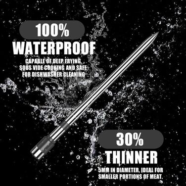 Бездротовий термометр для м'яса ANTELA з Bluetooth 200M, LCD дисплеєм, сигналом та APP, для приготування на грилі, BBQ та в духовці