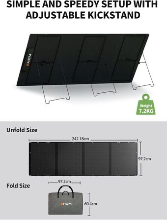 EHOM Портативна електростанція EP1650, 1024Wh, сонячний генератор LiFePO4, 3 * 1650W (пікова 2700W), 2 * 100W USB-C, сонячна зарядка 400W, тиха, резервне живлення для дому, подорожей, кемпінгу та саду (Ep1650+es400)