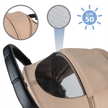 Компактна прогулянкова коляска Kidwell Colmer UP, бежева, легка, складана та маневрена