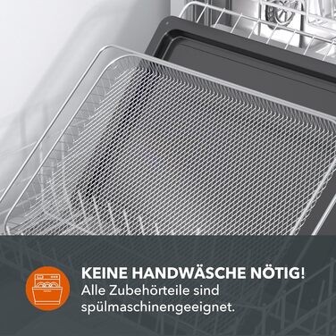 Багатофункціональна міні-піч Heinrich's з об'ємом 48л, конвекція, таймер 8год, підсвітка, 100-230°C, сенсорне керування, з аксесуарами, чорна, 2000W