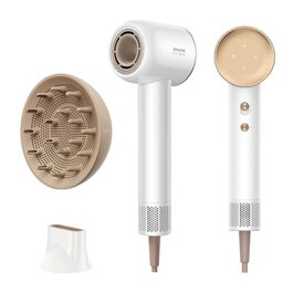 Фен для волосся Dreame Hair Glory Combo, швидка сушка, 110 000 об/хв, потік повітря 70 м/с, іонізація, регулювання температури та швидкості, з дифузором, білий