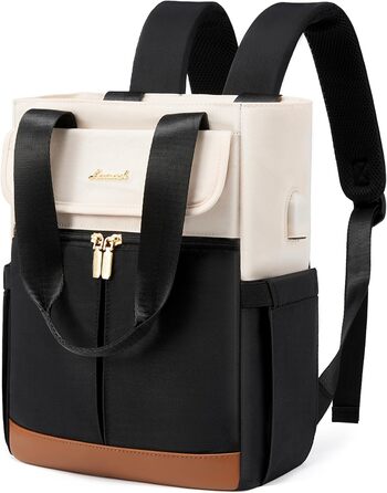 LOVEVOOK Рюкзак для жінок, 13.3 дюйми: компактний міський рюкзак, сумочка, елегантна сумка через плече, водонепроникний, для ноутбука, бежевий, чорний, коричневий