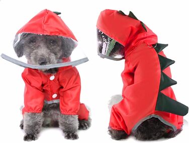 Макінтош для собак, водонепроникна куртка з капюшоном та черевики, пончо для котів (червоне, XL)