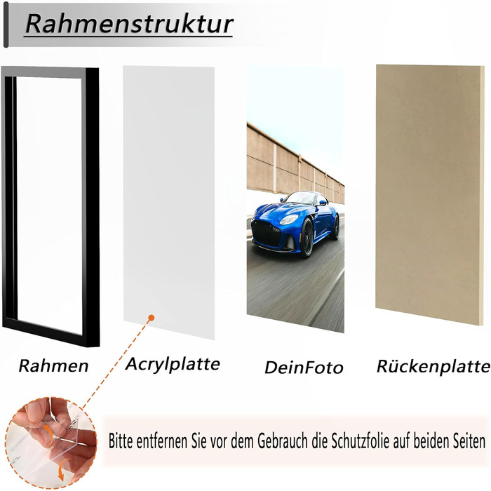 Набір фоторамок 3 шт 70x50 см, дерев'яні рамки для фото, картин, постерів (чорні, 30x45 см)