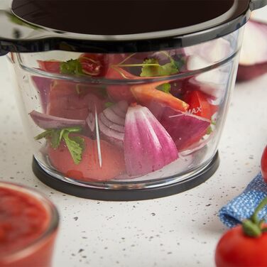 Кухонний комбайн Russell Hobbs 27131-56 Matte Charcoal 350W: подрібнювач для овочів, фруктів, м'яса, цибулі, 1л, нержавіюча сталь, 2 швидкості, миття в посудомийній машині