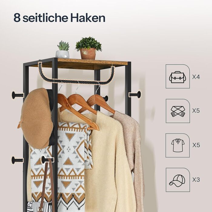 HOOBRO Взуттєва шафа з полицями для одягу та взуття, білий та дерев'яний колір, модель EWN04YM01