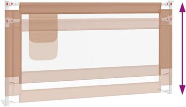 Бортик для ліжка дитячого vidaXL 200x25 см, бежевий (Taupe), тканинний захист від випадання для малюків та немовлят