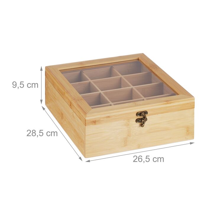 Ящик для чаю Relaxdays з бамбука на 12 відсіків