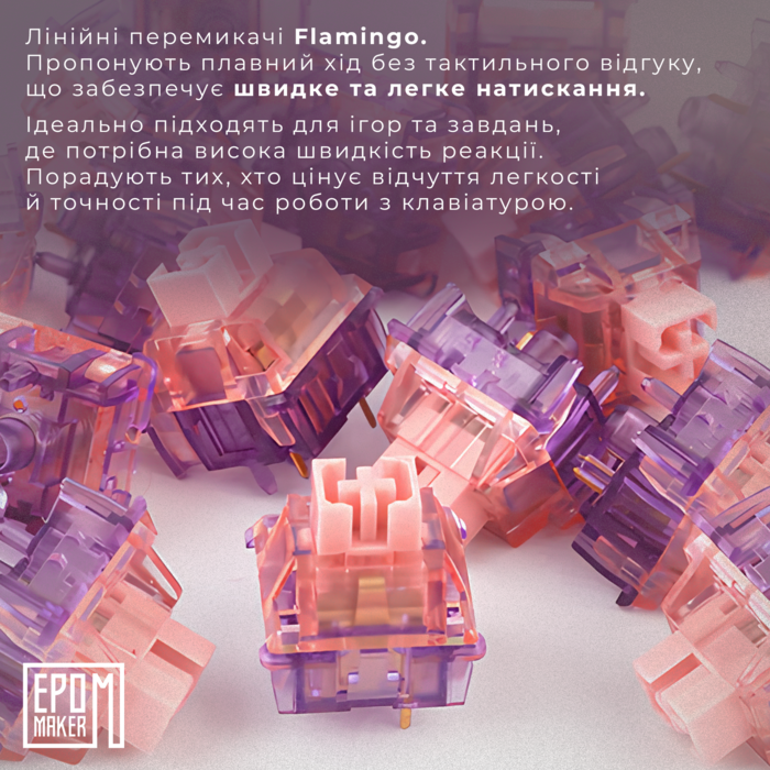 Клавіатура механічна бездротова EPOMAKER EK68 Flamingo Black (EK68-B-F)