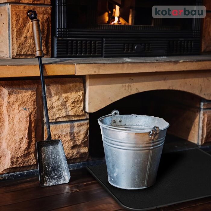 Підставка під камін KOTARBAU® з порошкового покриття, сталь, 30 x 50 см (Чорний)