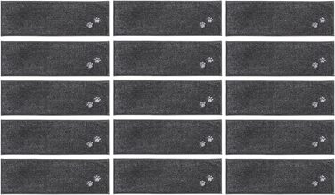 Нековзні килимки BEQHAUSE, можна прати в пральній машині, самоклеючі, 22x70см, 15 шт. , темно-сірий