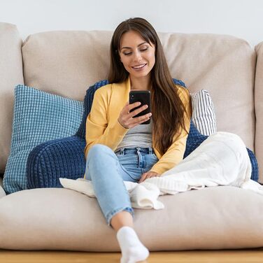 Лежанка для читання Nice Night, подушка-валик, велика, для дорослих та дітей, спинка з підлокітниками, підтримка спини для відпочинку та сну в ліжку/на дивані, вафельний візерунок, стереоскопічний дизайн (Темно-синій, Large)