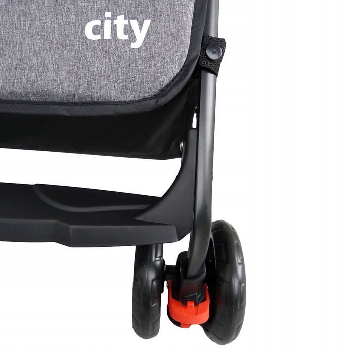Дитячий прогулянковий візок Baby-Coo City, чорний, металевий каркас, з амортизаторами