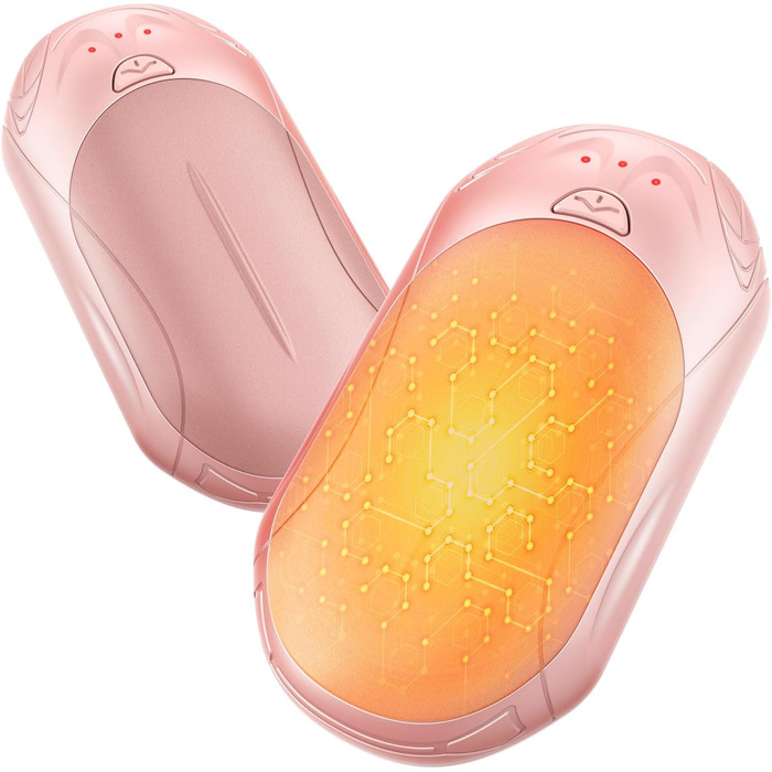 Електричні грілки для рук BOSONER 2 шт. 6000mAh USB, портативні, для чоловіків та жінок, рожеві