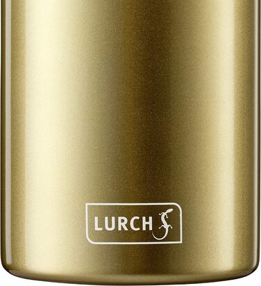 Ізольована пляшка / термос для гарячих і холодних напоїв Lurch 240943 з нержавіючої сталі з подвійними стінками об'ємом 0,5 л (золотисто-металева)