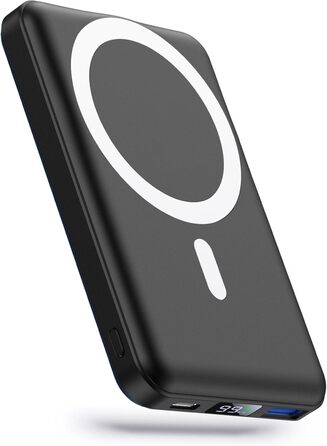 Бездротовий 22.5W PD зі світлодіодним дисплеєм для iPhone 15/14/13/12 (чорний), 10000mAh