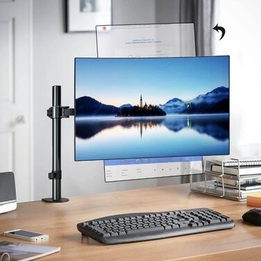 Кріплення для монітора Bracwiser - тримач для LCD/LED моніторів 13-32 дюймів, до 10 кг, регульована висота, VESA 75x75/100x100, чорний