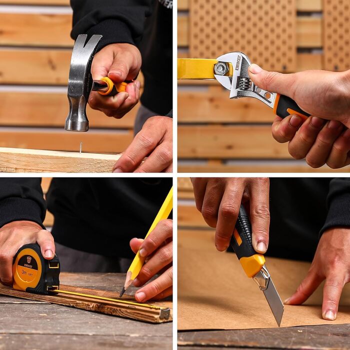 Набір інструментів DEKO 133 предмети в кейсі: акумуляторний дриль-шуруповерт 12V для ремонту та домашнього використання (сірий)