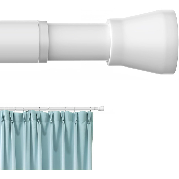 Штанга для штор без свердління AIZESI, 113-197 см, телескопічна, діаметр 22 мм, біла