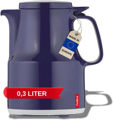 Термос Helios Thermoboy 0,6 л з кришкою-кляпом, синій, для миття в посудомийній машині