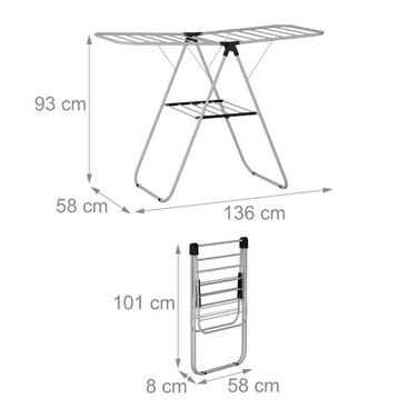 Розкладна сушарка Relaxdays з крилами