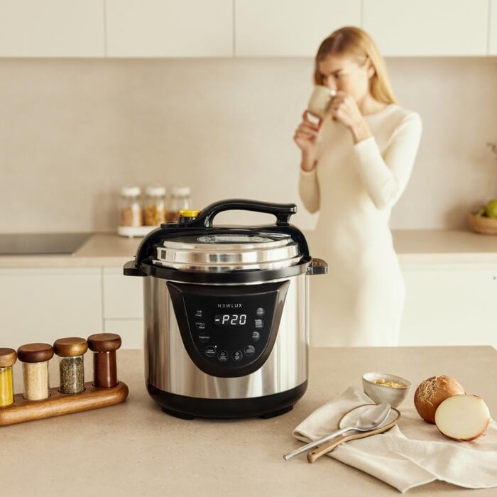 Електричний сковорода-каструля NEWLUX Chef Pot V110, 6L, 10 програм, 1000W, таймер 24год, 2 режими тиску