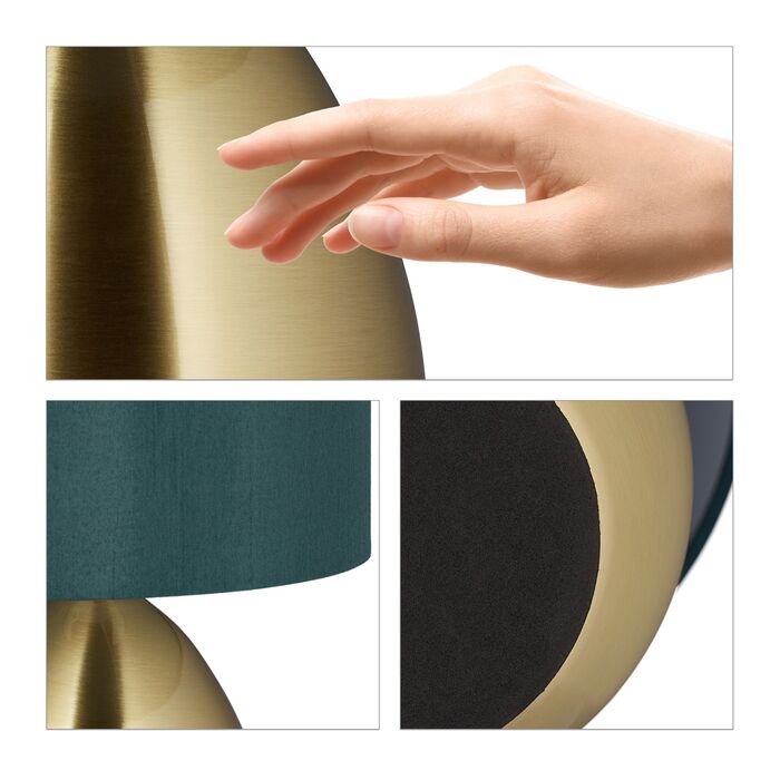 Нічна лампа Relaxdays з сенсорним керуванням, латунь