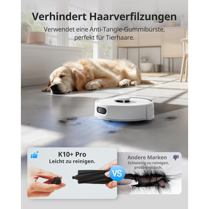 SwitchBot K10+ Pro Робот-пилосос з док-станцією для самостійного очищення, LiDAR-навігація, тиха робота 45dB, сумісний з Alexa