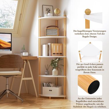 Стелаж Руічан з 5 полицями, 143.5 x 29 x 29 см, білий. Підійде для кухні, ванної, вітальні, офісу.