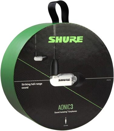 Навушники-вкладиші Shure AONIC 3, звукоізоляція, знімний кабель, 3,5 мм, білий