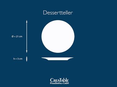 Десертна тарілка CreaTable 21 см, Земля, колекція Nature, 6 шт. Сервіз, керамограніт, посудомийна машина та мікрохвильова піч