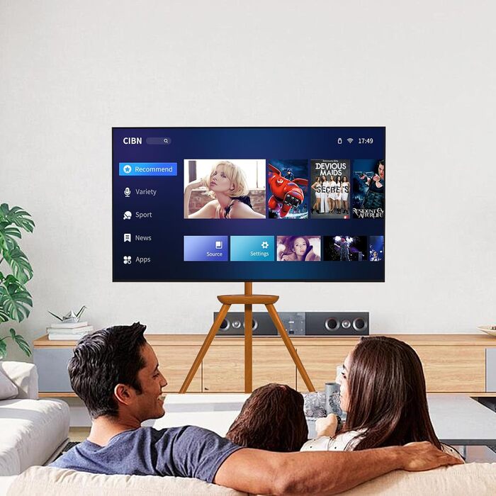 Підставка для телевізора PUTORSEN з дерева, регульована по висоті, для телевізорів 45-65 дюймів, до 40 кг, поворотна на 45 градусів, VESA 400x400 мм