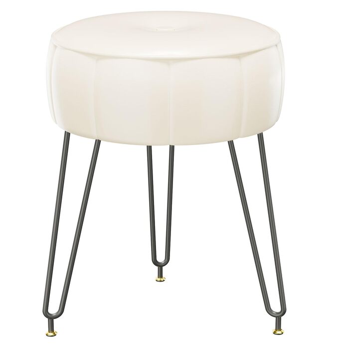 Пуф-табурет для макіяжу YMYNY, стилізування під гарбуз, 32x32x44 см, білий (HBD036W)