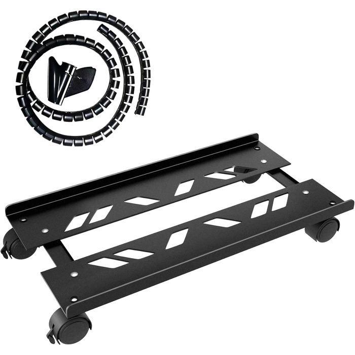 Стійка для ПК з металу, підставка для комп'ютера, регульована підставка для CPU, універсальна мобільна стійка з колесами для під столом